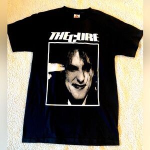 The Cure Classic Black Cotton Band Short Sleeve Shirt Size Small